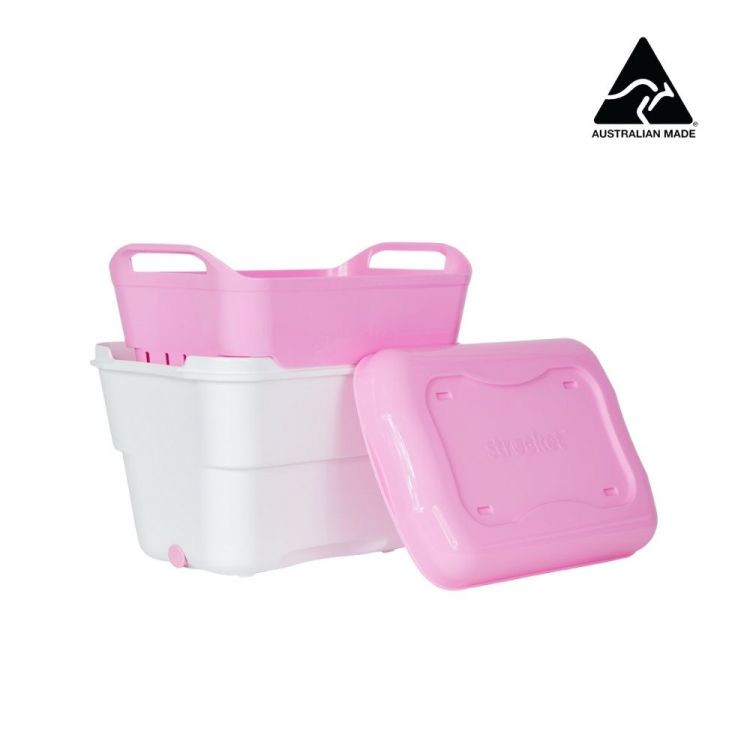 Strucket 4.5L Mini Strainer Bucket with Lid - Pink/White