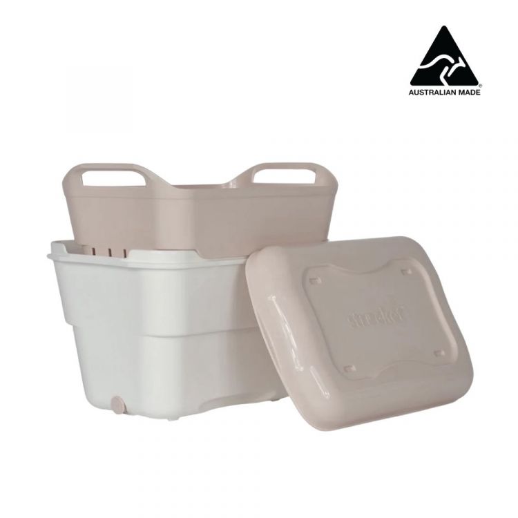 Strucket 4.5L Mini Strainer Bucket with Lid - Sand/White